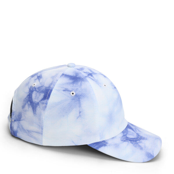 blue tie-dye skull golf hat