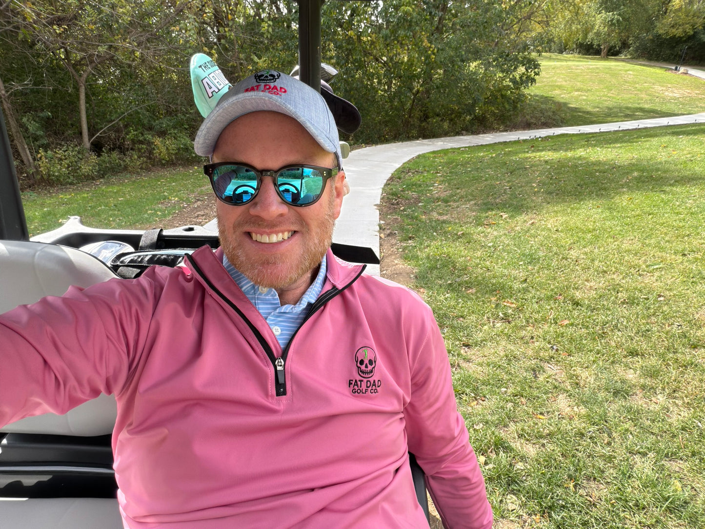 fat dad signature pink performance golf 1/4 zip