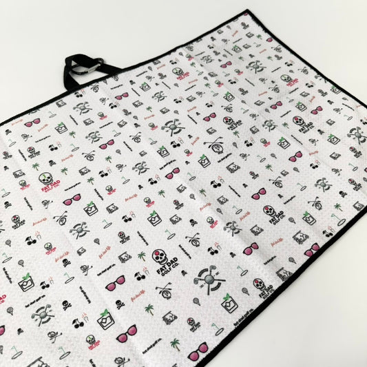 fat dad golf signature print golf towel