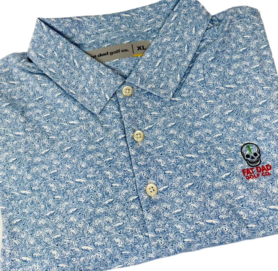 whales & waves golf polo