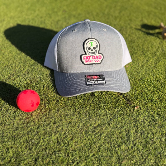 fat dad golf skull patch richardson 112 gray/white hat