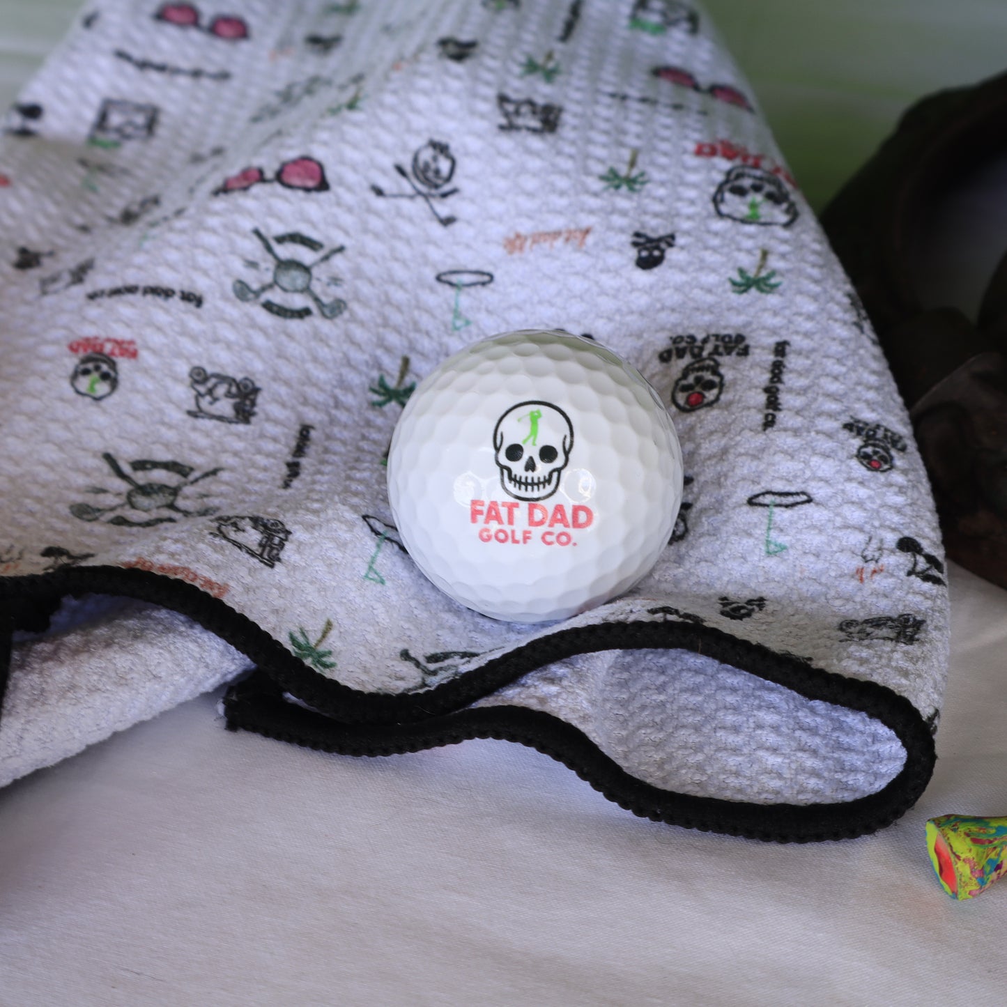 fat dad golf signature print golf towel