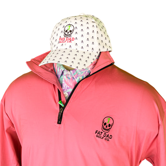 fat dad signature pink performance golf 1/4 zip