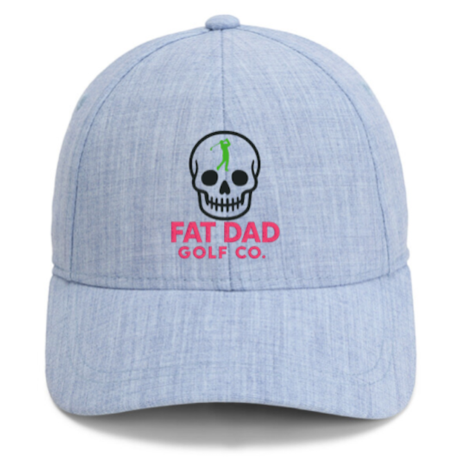 heather blue skull golf hat