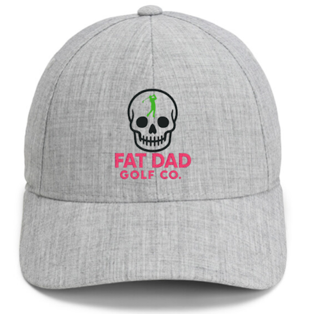 heather gray skull golf hat