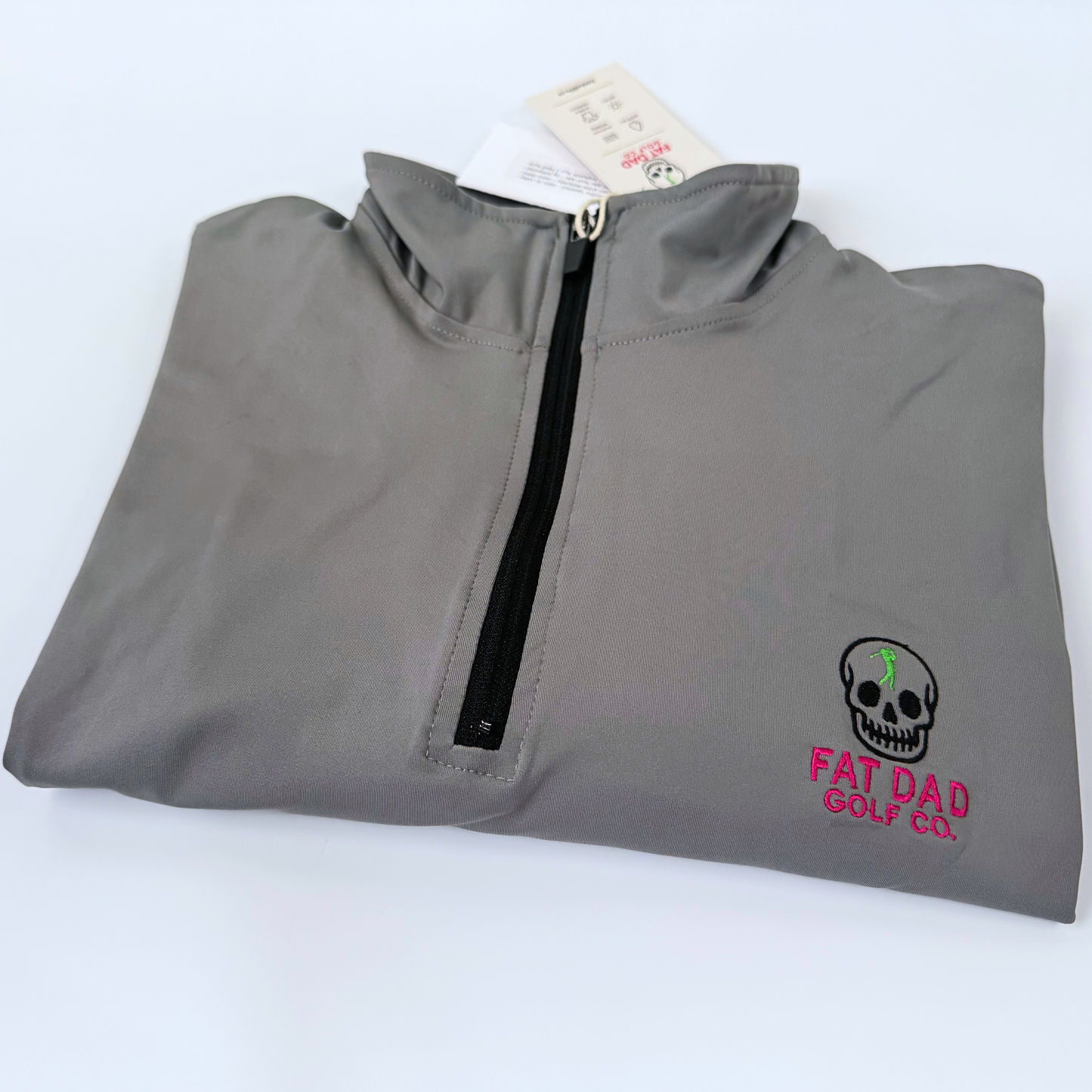 fat dad sage gray performance golf 1/4 zip