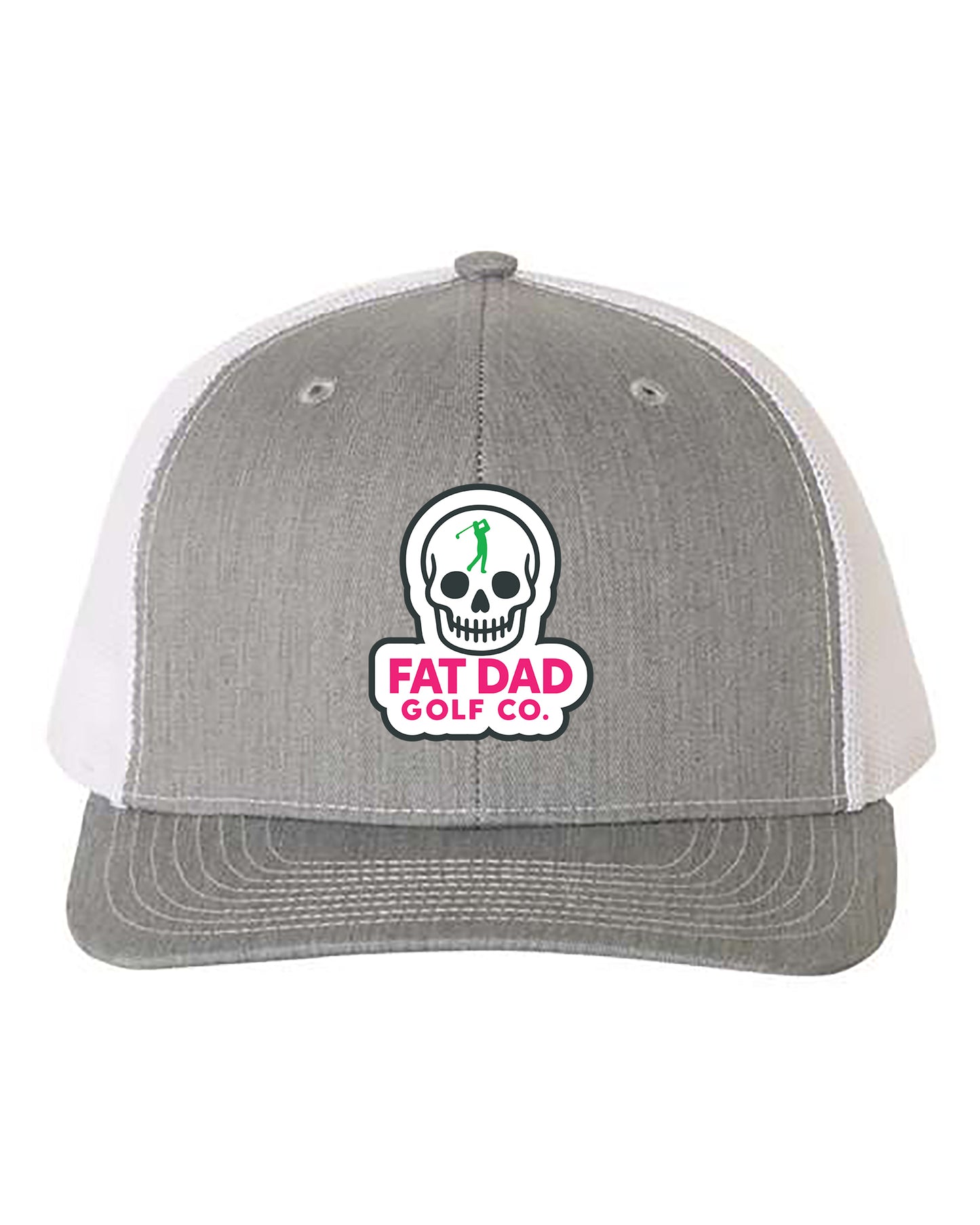 fat dad golf skull patch richardson 112 gray/white hat